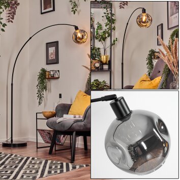 Ripoll Bogenlampe Glas 20 cm Schwarz, 1-flammig