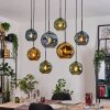 Ripoll Hängeleuchte Glas 20 cm, 25 cm Naturfarben, Schwarz, 8-flammig