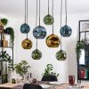 Ripoll Hängeleuchte Glas 20 cm, 25 cm Naturfarben, Schwarz, 8-flammig