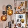 Koyoto Wandleuchte Glas 15 cm Blau, Gold, Kupferfarben, 3-flammig