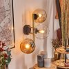 Koyoto Wandleuchte Glas 15 cm Gold, Schwarz, 3-flammig