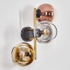 Koyoto Wandleuchte Glas 15 cm Gold, Schwarz, 3-flammig