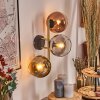 Koyoto Wandleuchte Glas 15 cm Gold, Schwarz, 3-flammig