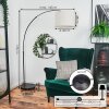 Bassagoda Bogenlampe 40 cm Chrom, Schwarz, 1-flammig, Stoffschirm