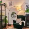 Bassagoda Bogenlampe 40 cm Chrom, Schwarz, 1-flammig, Stoffschirm
