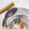 Ripoll Deckenleuchte Glas 15 cm Gold, Schwarz, 3-flammig