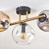Ripoll Deckenleuchte Glas 15 cm Gold, Schwarz, 3-flammig