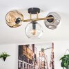 Ripoll Deckenleuchte Glas 15 cm Gold, Schwarz, 3-flammig