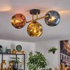 Ripoll Deckenleuchte Glas 15 cm Gold, Schwarz, 3-flammig