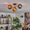 Ripoll Deckenleuchte Glas 15 cm Gold, Schwarz, 3-flammig