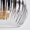 Ripoll Hängeleuchte Glas 15 cm Chrom, Klar, Rauchfarben, 4-flammig