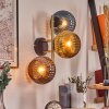Koyoto Wandleuchte Glas 15 cm Gold, Schwarz, 3-flammig