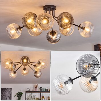 Koyoto Deckenleuchte Glas 15 cm Bernsteinfarben, Klar, Rauchfarben, 8-flammig