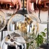 Gastor Hängeleuchte Glas 25 cm Bernsteinfarben, Chrom, Klar, Kupferfarben, Rauchfarben, 8-flammig