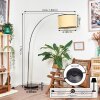 Chellas Stehleuchte 40 cm Chrom, Schwarz, 1-flammig