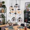 Gastor Hängeleuchte Glas 25 cm Bernsteinfarben, Klar, Rauchfarben, 8-flammig