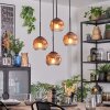 Ripoll Hängeleuchte Glas 15 cm Klar, Kupferfarben, 4-flammig