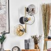 Ripoll Wandleuchte Glas 15 cm Gold, Schwarz, 3-flammig