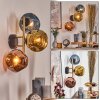 Ripoll Wandleuchte Glas 15 cm Gold, Schwarz, 3-flammig