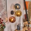 Ripoll Wandleuchte Glas 15 cm Gold, Schwarz, 3-flammig
