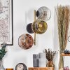 Ripoll Wandleuchte Glas 15 cm Gold, Schwarz, 3-flammig