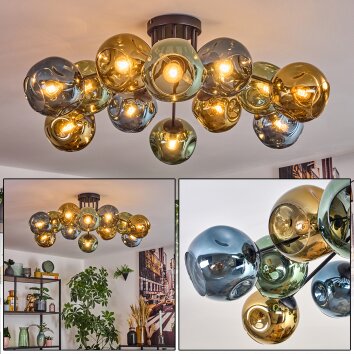 Ripoll Deckenleuchte Glas 15 cm Blau, Gold, Grün, 12-flammig Ripoll Deckenleuchte Glas 15 cm Blau, Gold, Grün, 12-flammig