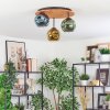 Ripoll Deckenleuchte Glas 15 cm Naturfarben, Schwarz, 3-flammig
