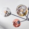 Koyoto Deckenleuchte Glas 15 cm Chrom, Gold, Klar, Kupferfarben, Rauchfarben, 6-flammig