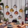 Gastor Hängeleuchte Glas 20 cm Chrom, Gold, Klar, Kupferfarben, Rauchfarben, 8-flammig