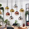 Gastor Hängeleuchte Glas 20 cm Chrom, Gold, Klar, Kupferfarben, Rauchfarben, 8-flammig