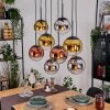 Gastor Hängeleuchte Glas 20 cm Chrom, Gold, Klar, Kupferfarben, Rauchfarben, 8-flammig