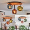 Ripoll Deckenleuchte Glas 15 cm Naturfarben, Schwarz, 3-flammig