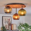 Koyoto Deckenleuchte Glas 15 cm Naturfarben, Schwarz, 3-flammig