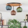 Koyoto Deckenleuchte Glas 15 cm Naturfarben, Schwarz, 3-flammig