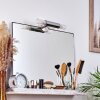Morges Spiegelleuchte LED Dunkelbraun, Nickel-Matt, 2-flammig