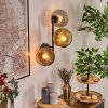 Ripoll Wandleuchte Glas 15 cm Gold, Klar, Kupferfarben, Rauchfarben, 3-flammig