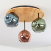 Ripoll Deckenleuchte Glas 15 cm Naturfarben, Schwarz, 3-flammig