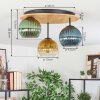 Koyoto Deckenleuchte Glas 15 cm Naturfarben, Schwarz, 3-flammig