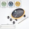 Koyoto Deckenleuchte Glas 15 cm Naturfarben, Schwarz, 3-flammig