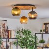 Koyoto Deckenleuchte Glas 15 cm Naturfarben, Schwarz, 3-flammig