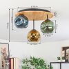 Ripoll Deckenleuchte Glas 15 cm Naturfarben, Schwarz, 3-flammig