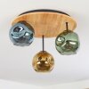 Ripoll Deckenleuchte Glas 15 cm Naturfarben, Schwarz, 3-flammig