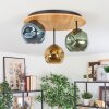 Ripoll Deckenleuchte Glas 15 cm Naturfarben, Schwarz, 3-flammig