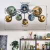 Ripoll Deckenleuchte Glas 15 cm Blau, Gold, Grün, 10-flammig