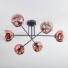 Ripoll Deckenleuchte Glas 15 cm Klar, Kupferfarben, 6-flammig