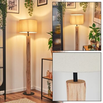 Soungou Stehleuchte 38 cm Naturfarben, Schwarz, 1-flammig