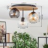 Koyoto Deckenleuchte Glas 15 cm Naturfarben, Schwarz, 3-flammig
