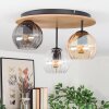 Koyoto Deckenleuchte Glas 15 cm Naturfarben, Schwarz, 3-flammig