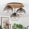Koyoto Deckenleuchte Glas 20 cm Naturfarben, Schwarz, 3-flammig