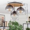 Koyoto Deckenleuchte Glas 20 cm Naturfarben, Schwarz, 3-flammig